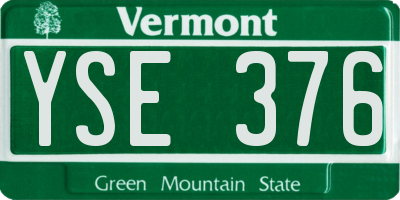 VT license plate YSE376