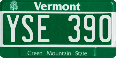 VT license plate YSE390