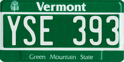 VT license plate YSE393