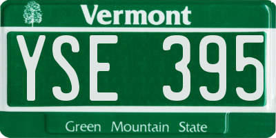 VT license plate YSE395