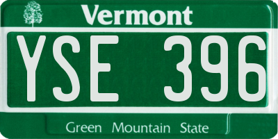 VT license plate YSE396