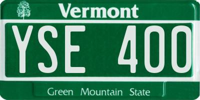 VT license plate YSE400
