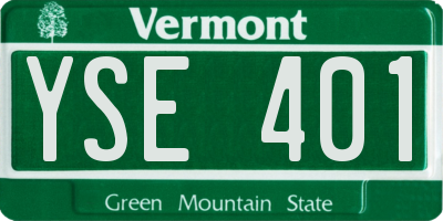 VT license plate YSE401