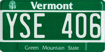 VT license plate YSE406