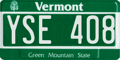 VT license plate YSE408