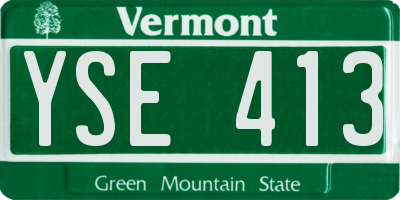 VT license plate YSE413