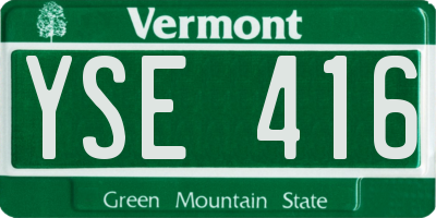 VT license plate YSE416