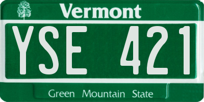 VT license plate YSE421