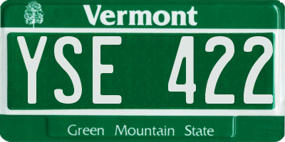 VT license plate YSE422