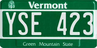 VT license plate YSE423