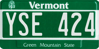 VT license plate YSE424