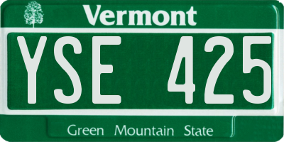 VT license plate YSE425