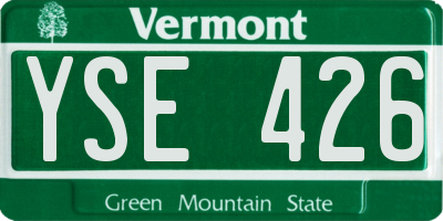 VT license plate YSE426