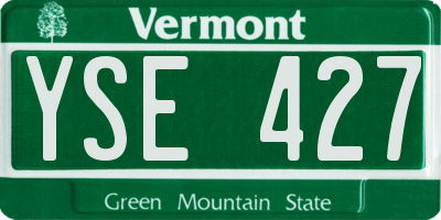 VT license plate YSE427