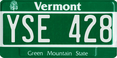 VT license plate YSE428