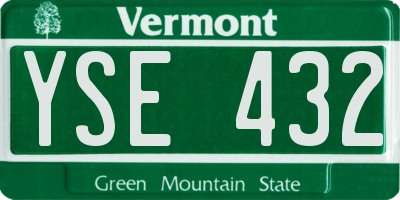 VT license plate YSE432