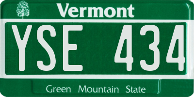 VT license plate YSE434