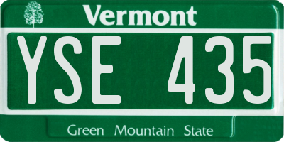 VT license plate YSE435