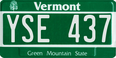 VT license plate YSE437