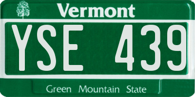 VT license plate YSE439