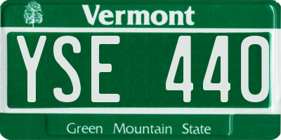 VT license plate YSE440