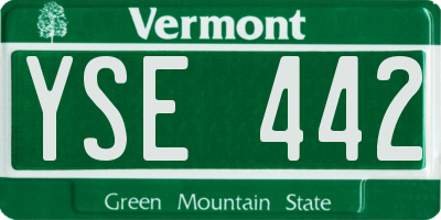 VT license plate YSE442