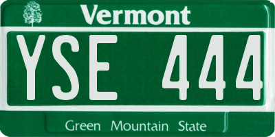 VT license plate YSE444