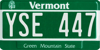 VT license plate YSE447