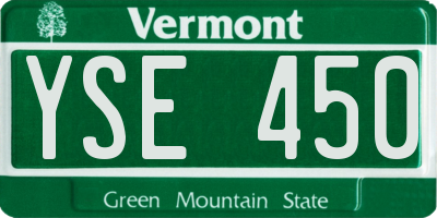 VT license plate YSE450