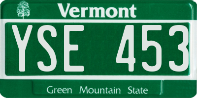 VT license plate YSE453