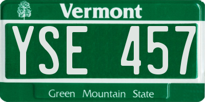 VT license plate YSE457