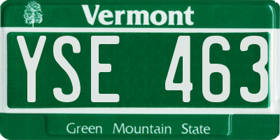 VT license plate YSE463