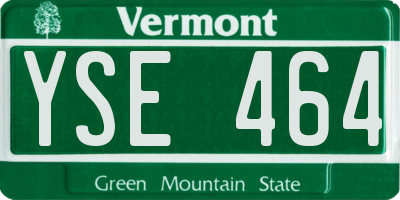 VT license plate YSE464