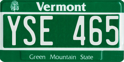 VT license plate YSE465