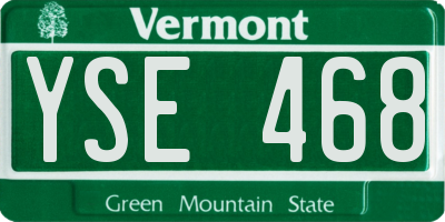 VT license plate YSE468