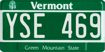 VT license plate YSE469