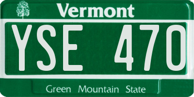 VT license plate YSE470