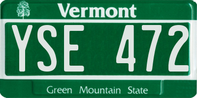 VT license plate YSE472