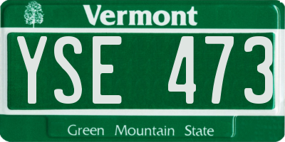 VT license plate YSE473