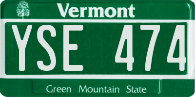 VT license plate YSE474