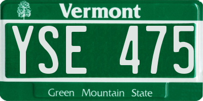 VT license plate YSE475