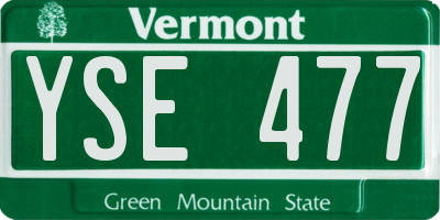 VT license plate YSE477