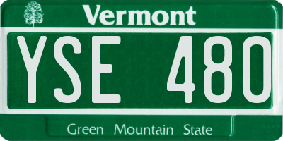 VT license plate YSE480