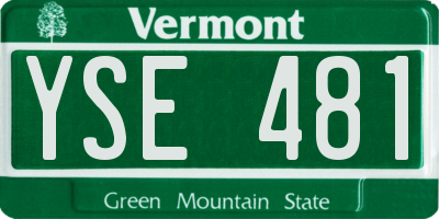 VT license plate YSE481
