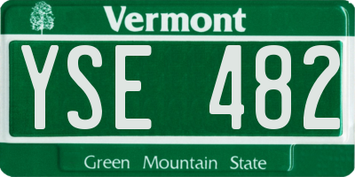 VT license plate YSE482