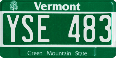 VT license plate YSE483