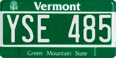 VT license plate YSE485