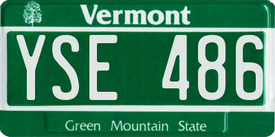 VT license plate YSE486