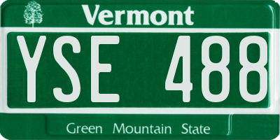 VT license plate YSE488