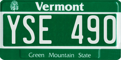 VT license plate YSE490